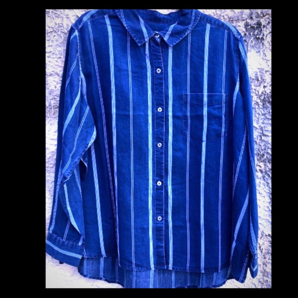 2X Button Down Blouse For The Republic Denim